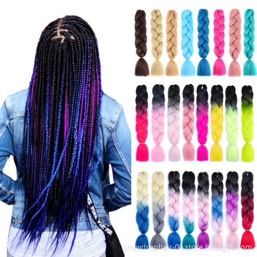 Oem Ghana Coloured Synthetic 5 Extensions 3 Tone Ombre Braiding Hair Jumbo Products Yaki Colorful Hair Braids